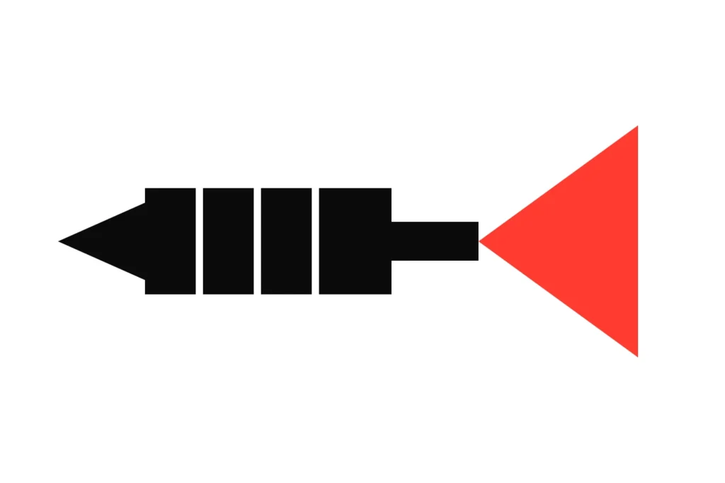 Illustration of a single dart with a red flight, for 180s and checkout markets